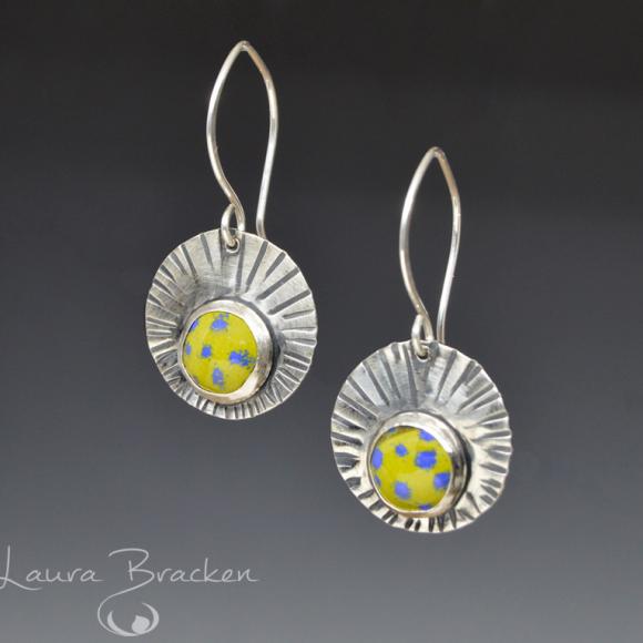 Fun Enamel and Sterling Silver Earrings